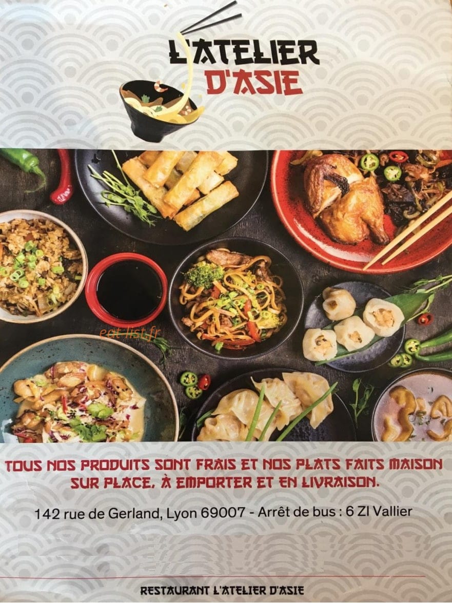 L'Atelier D'Asie — carte page 1