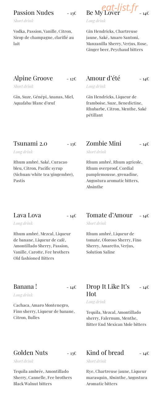 La Baignoire — carte page 2