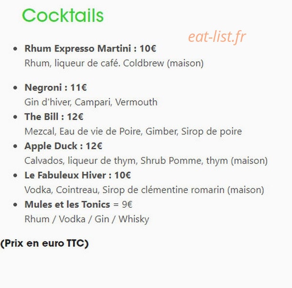 La Fabuleuse Cantine — carte page 2