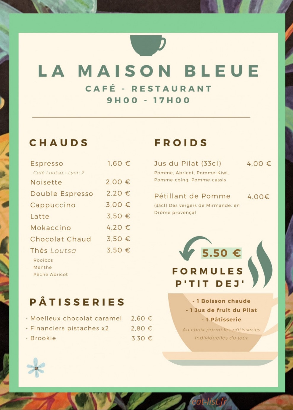 La Maison Bleue — carte page 2