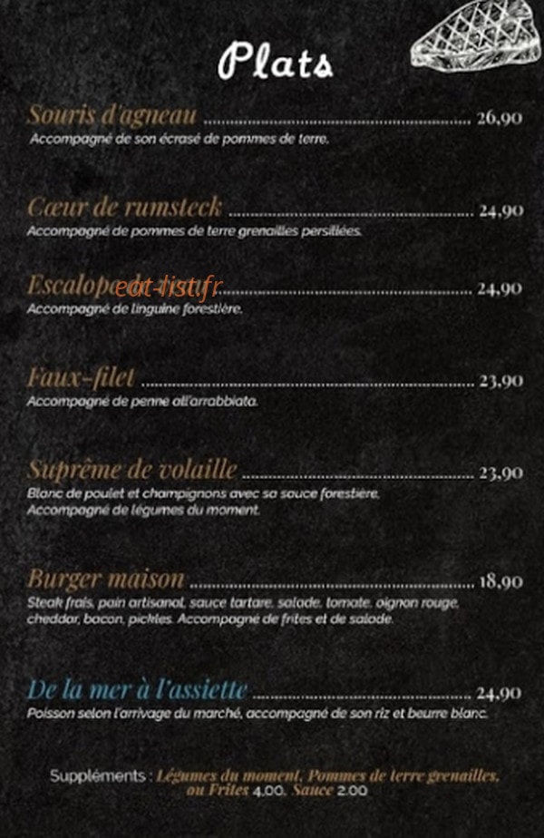 La Tablée de Sté — carte page 2