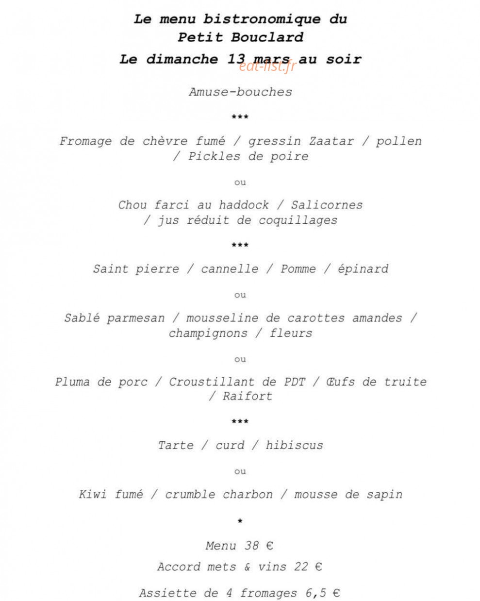 Le Petit Bouclard — carte page 1