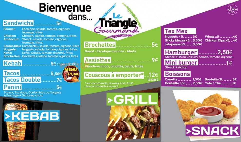 Le Triangle Gourmand — carte page 1