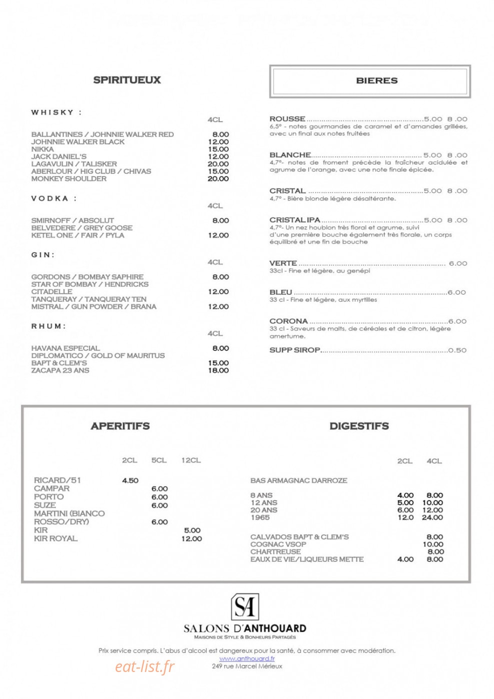 Les Salons d'Anthouard — carte page 3