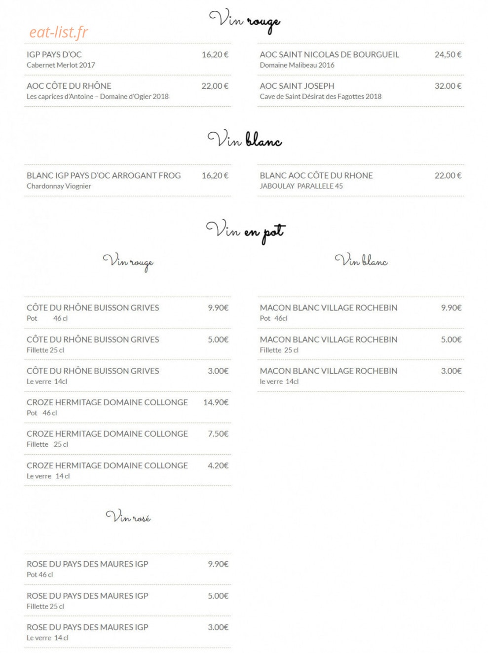 Les Tontons Zingueurs — carte page 2