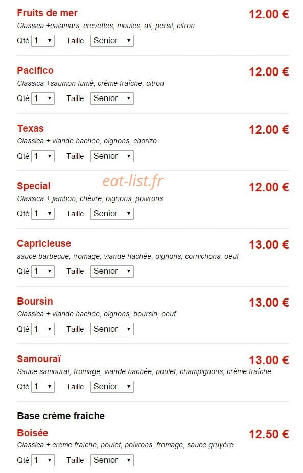 Maestro Pizza — carte page 4