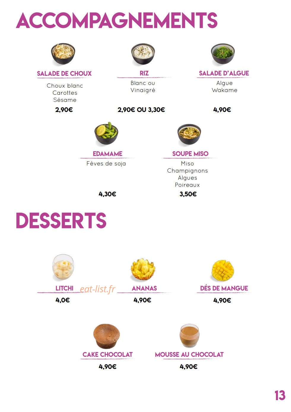 Mika Sushi — carte page 13