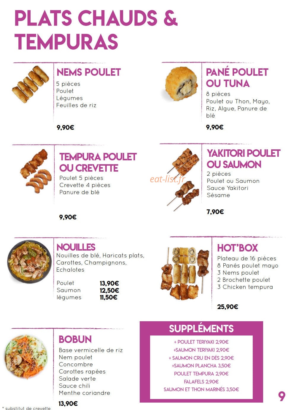 Mika Sushi — carte page 9