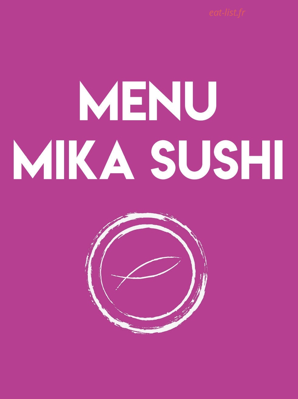 Mika Sushi — carte page 1