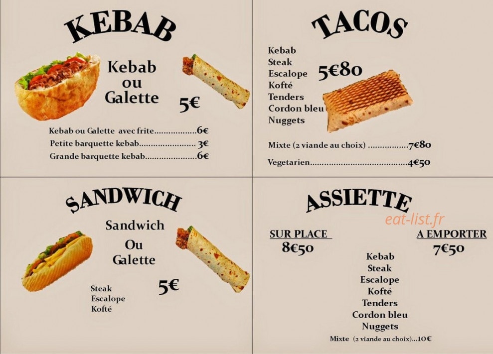 Mister kebab — carte page 1