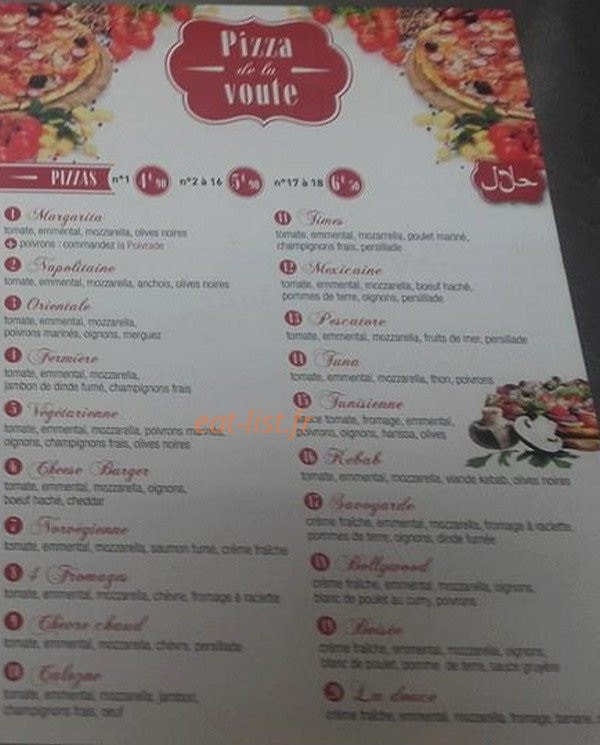 Pizza de la Voute — carte page 3