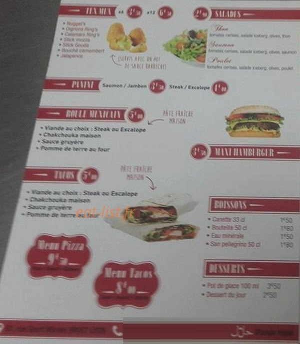 Pizza de la Voute — carte page 4