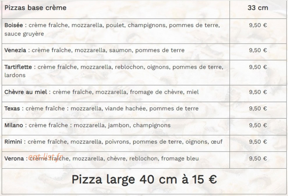 Punto Pizza — carte page 3