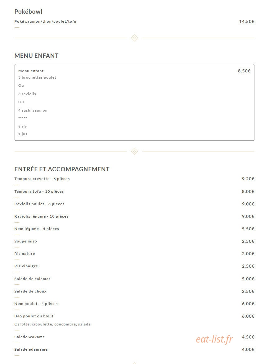 Ramen Masa — carte page 1