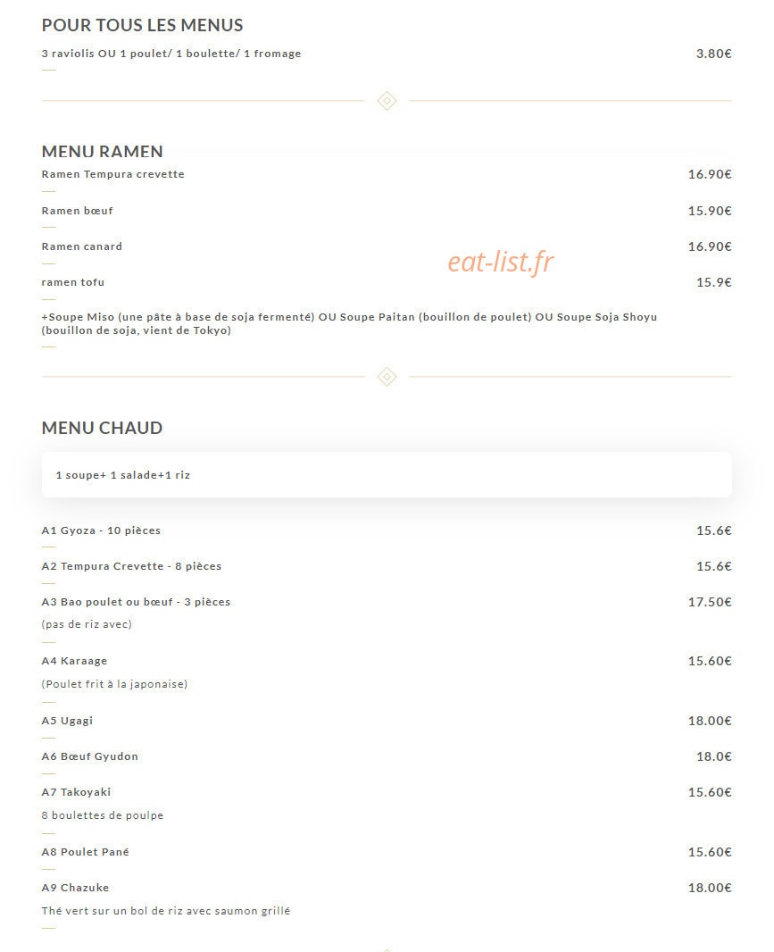 Ramen Masa — carte page 2