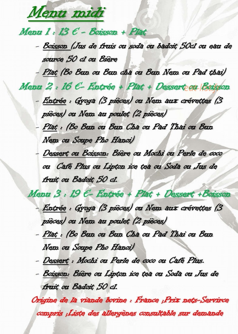 Restaurant 4 Horizons — carte page 4