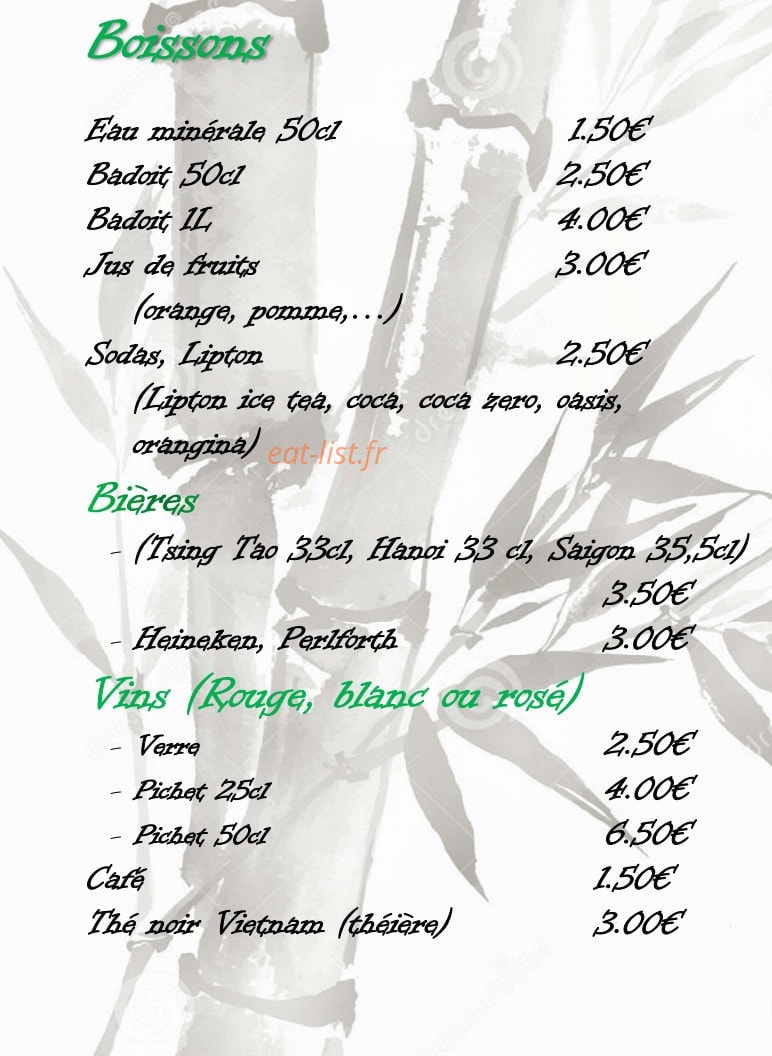 Restaurant 4 Horizons — carte page 5