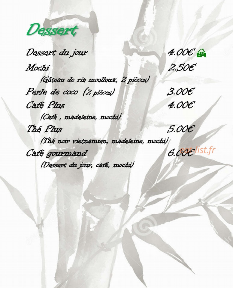 Restaurant 4 Horizons — carte page 6