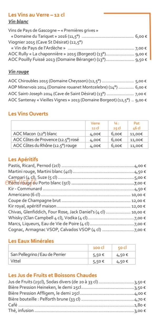 Restaurant Côté Berthelot — carte page 5