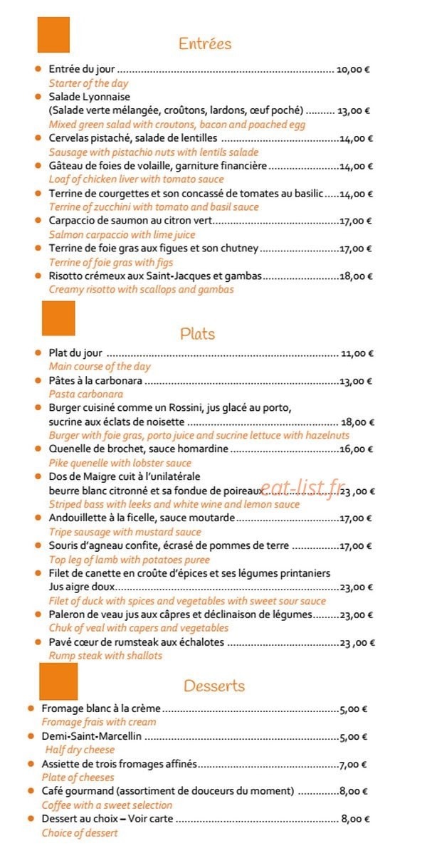 Restaurant Côté Berthelot — carte page 2