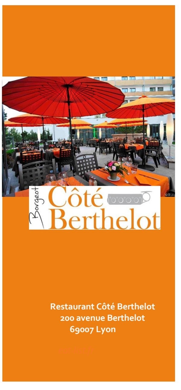 Restaurant Côté Berthelot — carte page 1