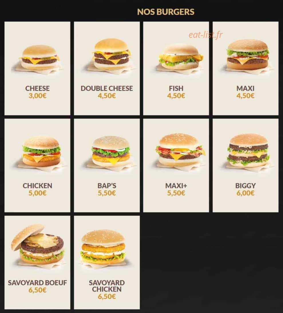 Royal Burger — carte page 5
