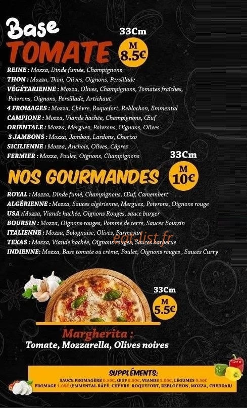 Royal food — carte page 1