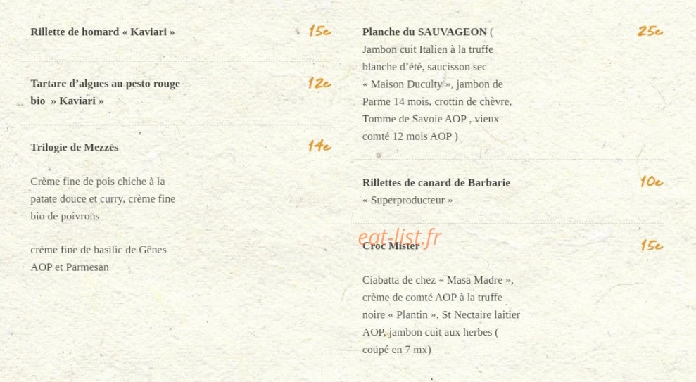 Sauvage — carte page 2
