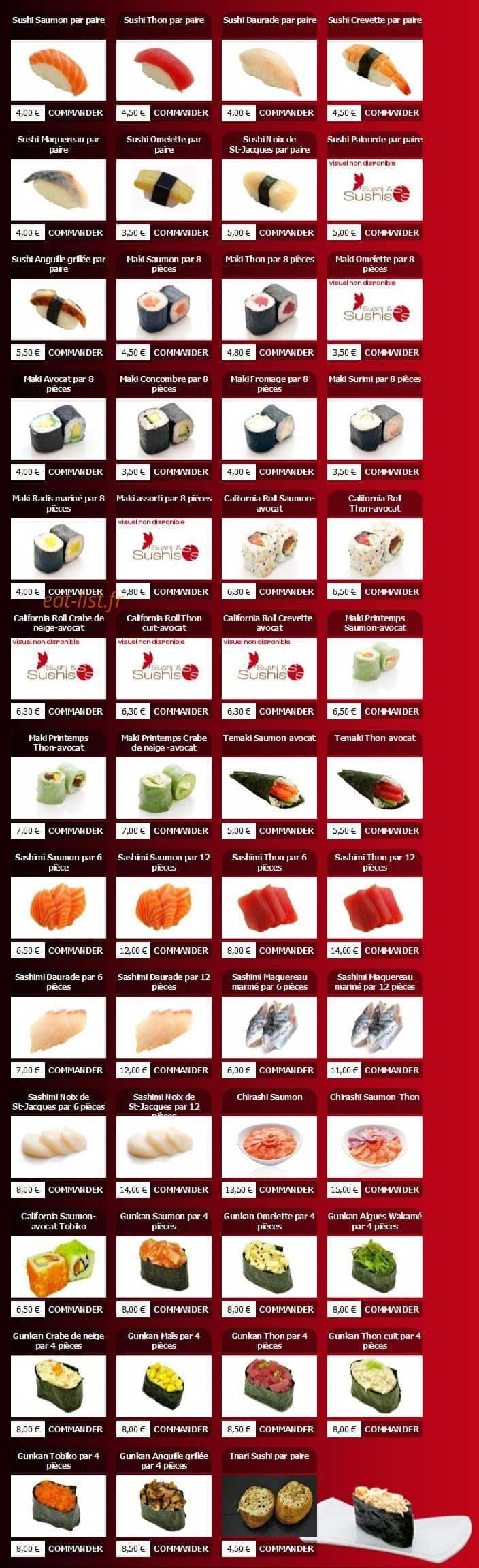Sushi and Sushi — carte page 4