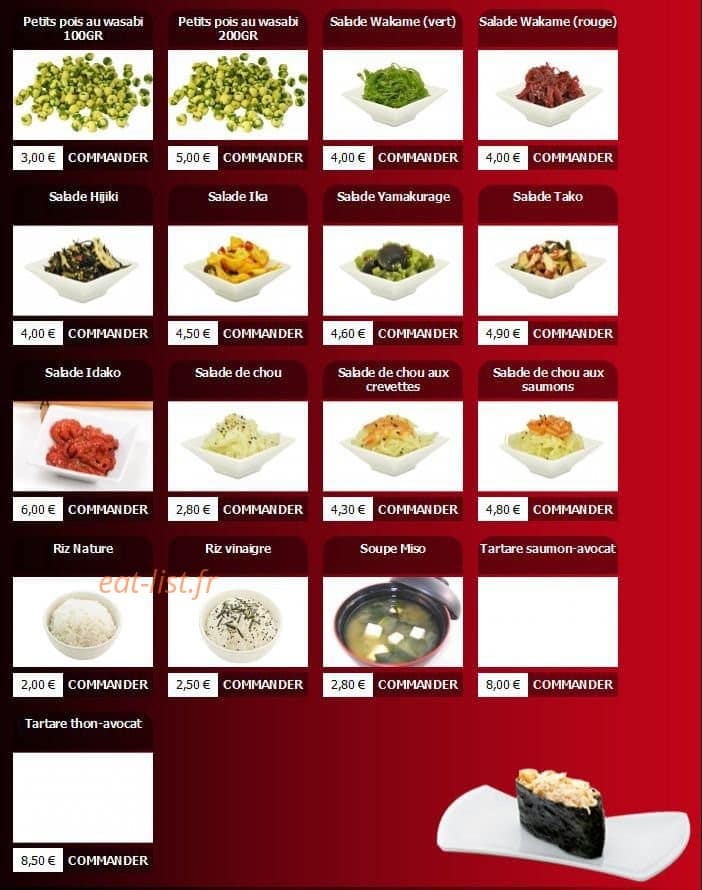 Sushi and Sushi — carte page 1