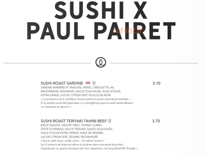 Sushi Shop — carte page 18