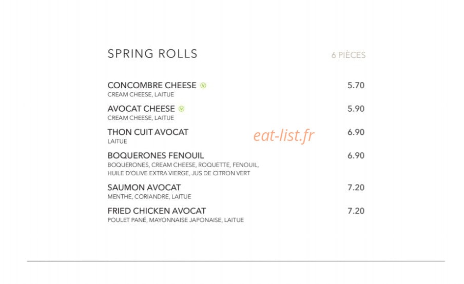 Sushi Shop — carte page 23