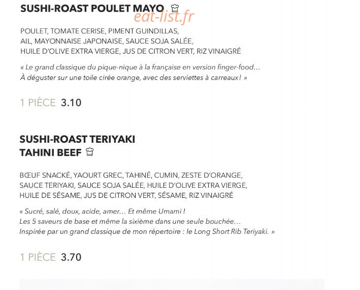 Sushi Shop — carte page 6