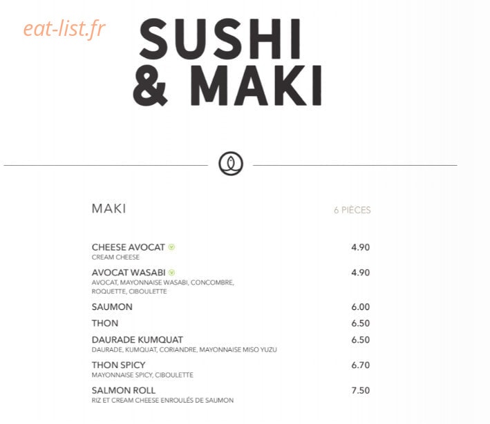 Sushi Shop — carte page 20