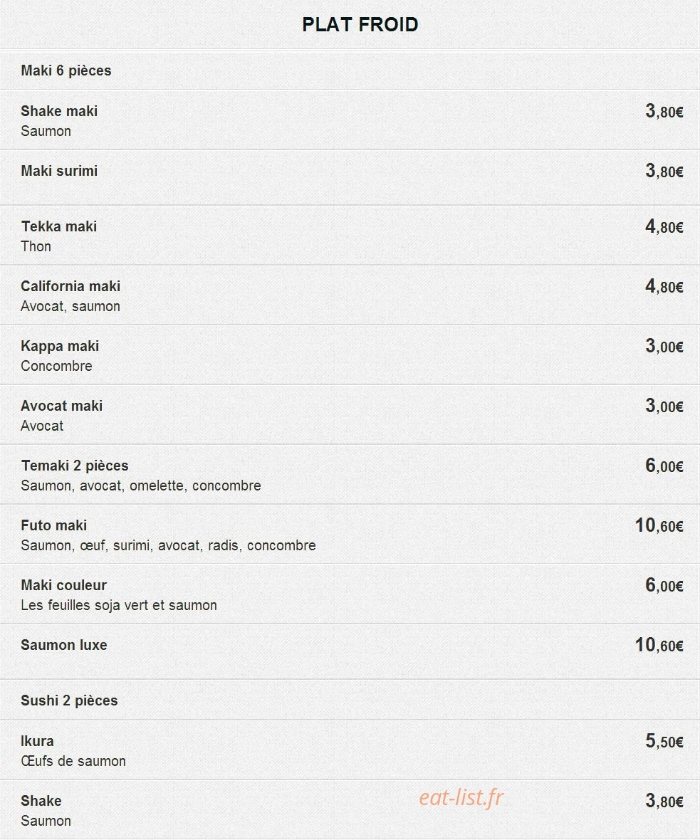 Sushimasa — carte page 3