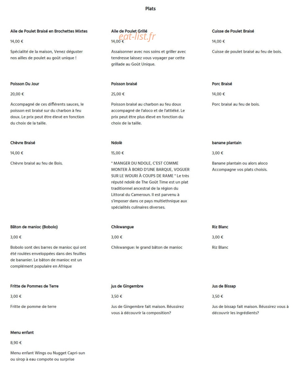 The Gout Time — carte page 1