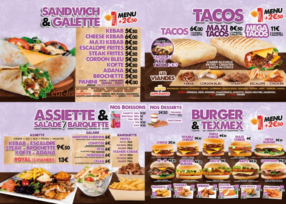 Antalya Food — carte page 1