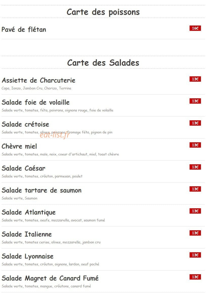 Bar des Champ's — carte page 6