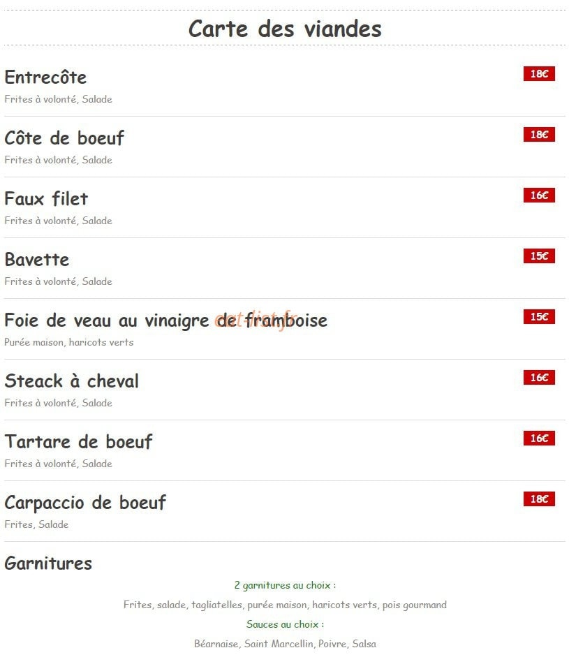 Bar des Champ's — carte page 7