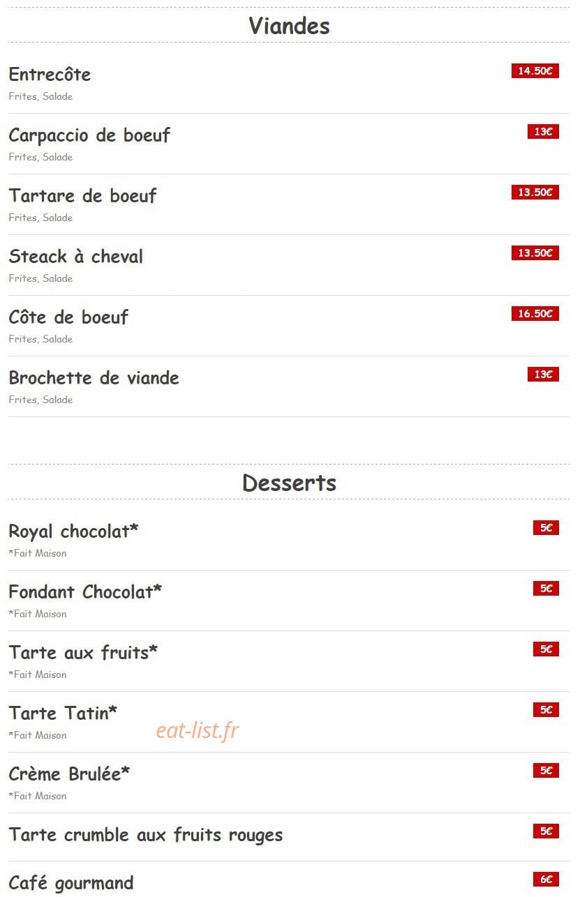 Bar des Champ's — carte page 3