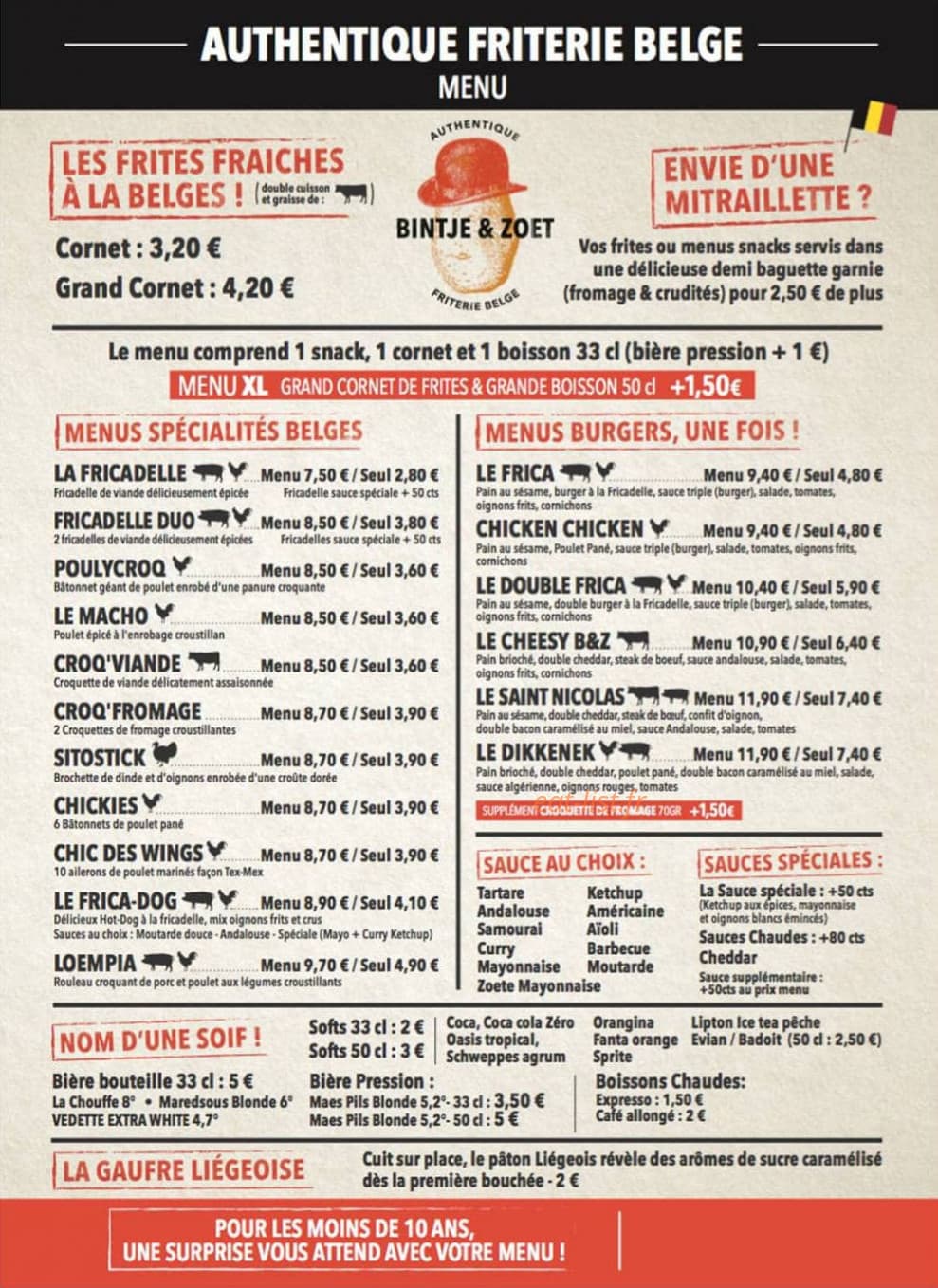 Bintje & Zoet — carte page 1