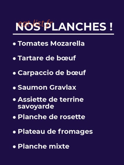 Bistrot 96 — carte page 1