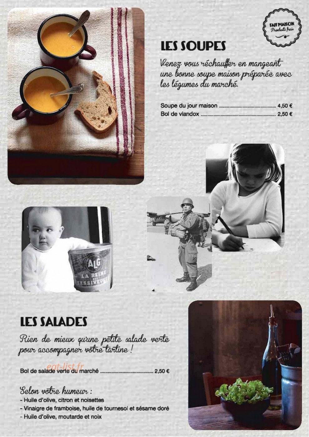Bistrot à tartines — carte page 5
