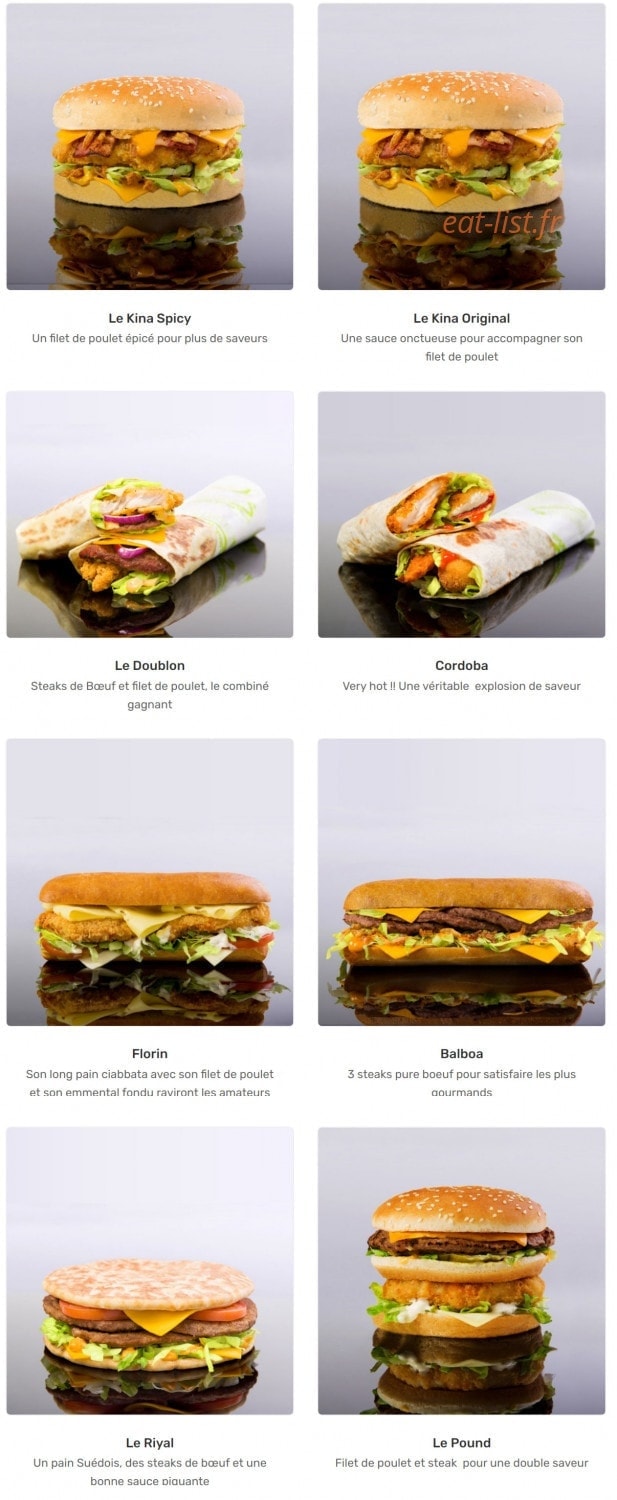 Burger's — carte page 1