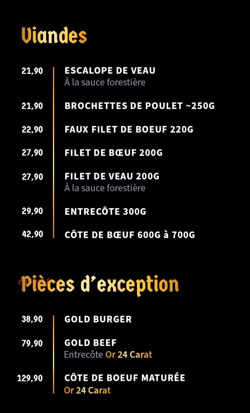 Gold Meat — carte page 5