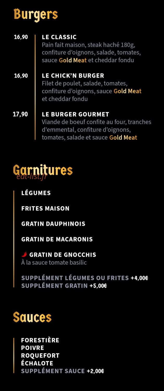 Gold Meat — carte page 6