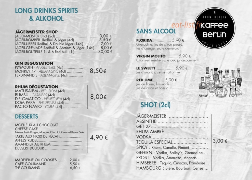 Kaffee Berlin — carte page 3
