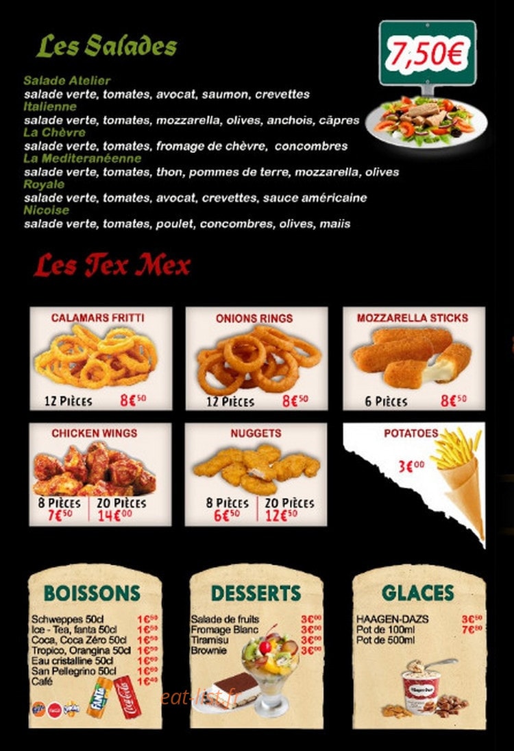 L' Atelier Pizza — carte page 4