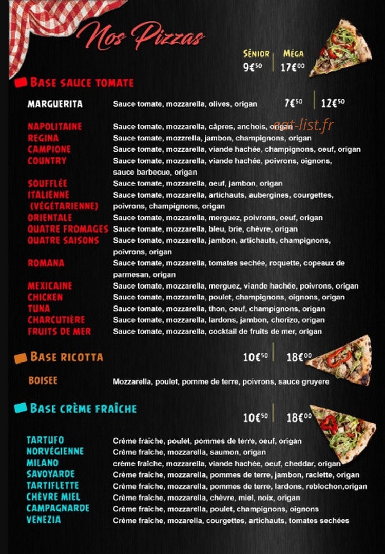 L' Atelier Pizza — carte page 2