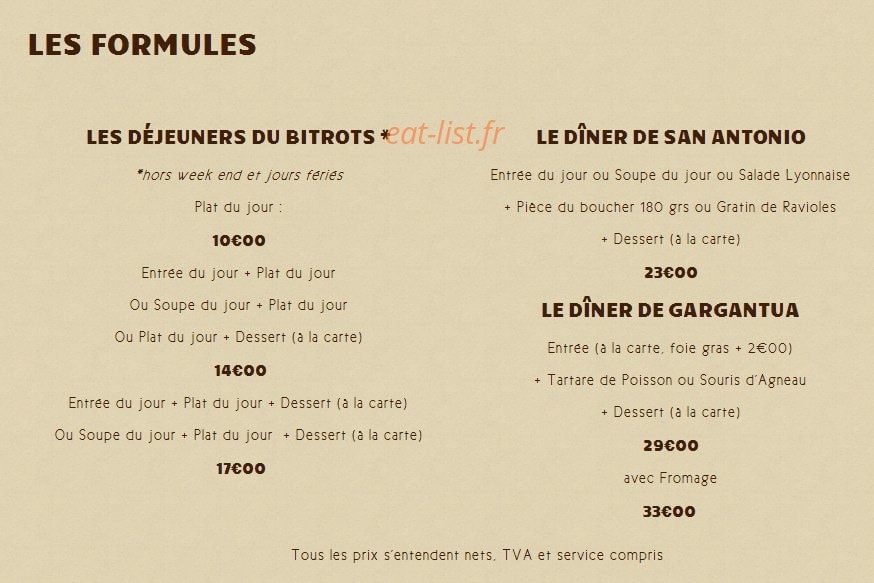 L'esprit bistrot — carte page 2